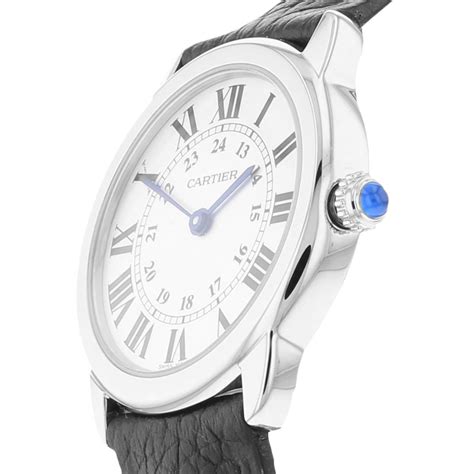 ronde solo de cartier watch 29mm steel leather|cartier ronde solo small.